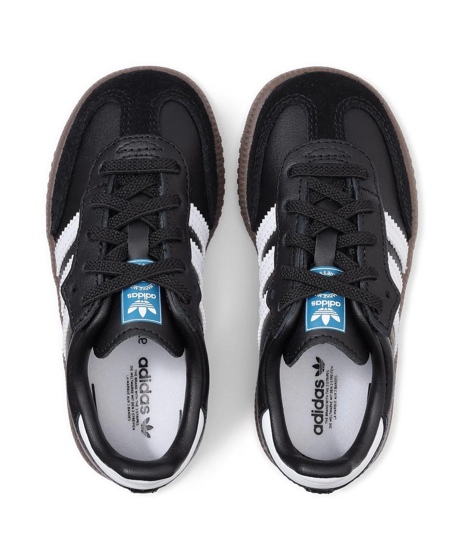 Детские кроссовки adidas Samba OG CF EL I из натуральной кожи чёрные — фото 4