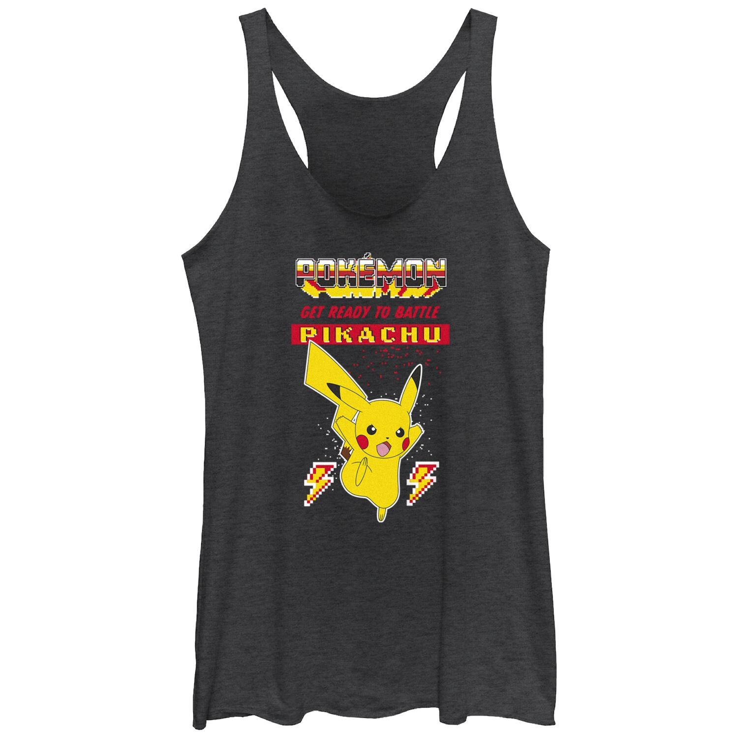 

Покемоны для юниоров готовятся к битве с Пикачу Tri-Blend Racerback Tank Licensed Character