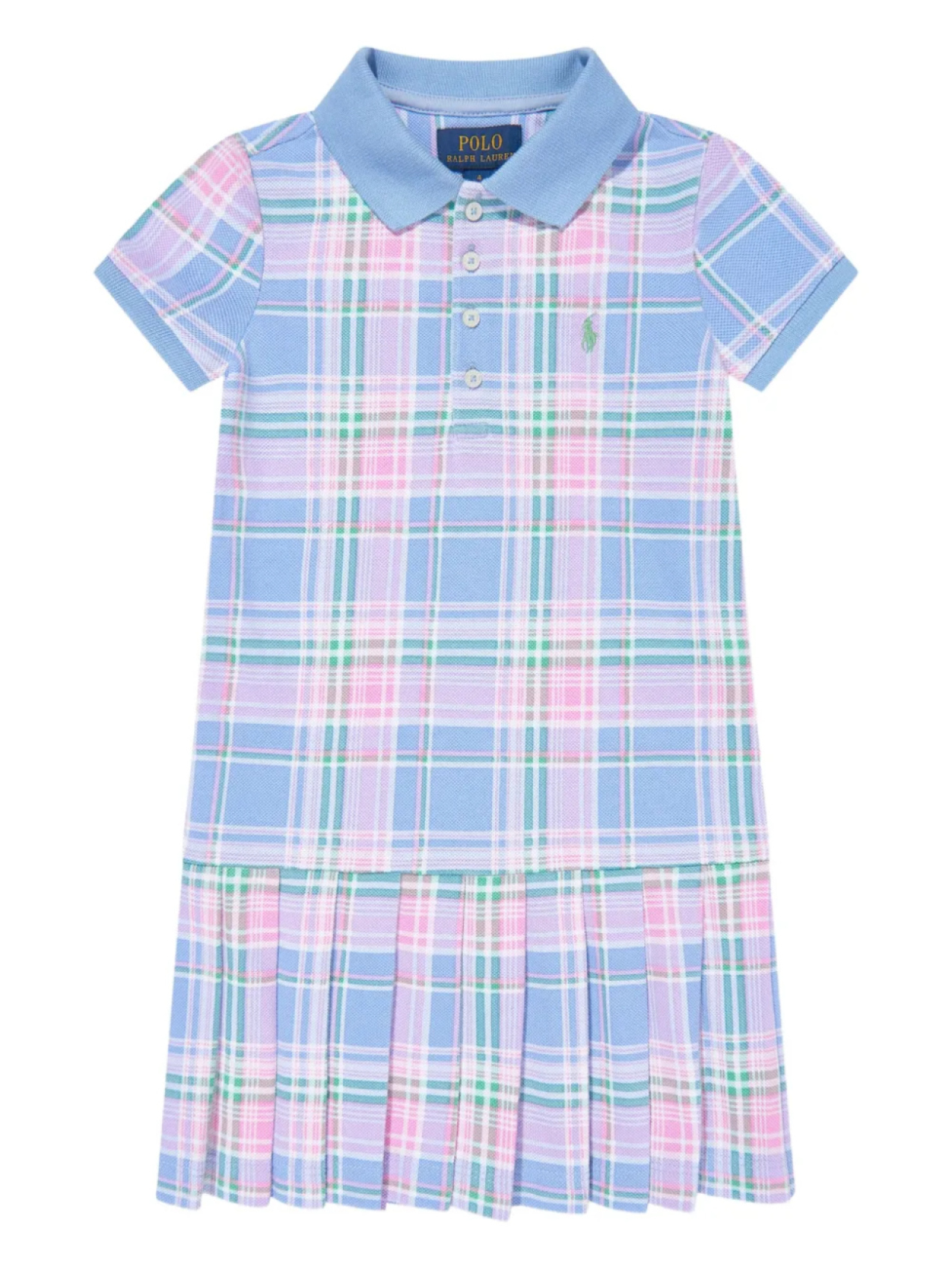 

Платье-поло в клетку POLO RALPH LAUREN KIDS, синий