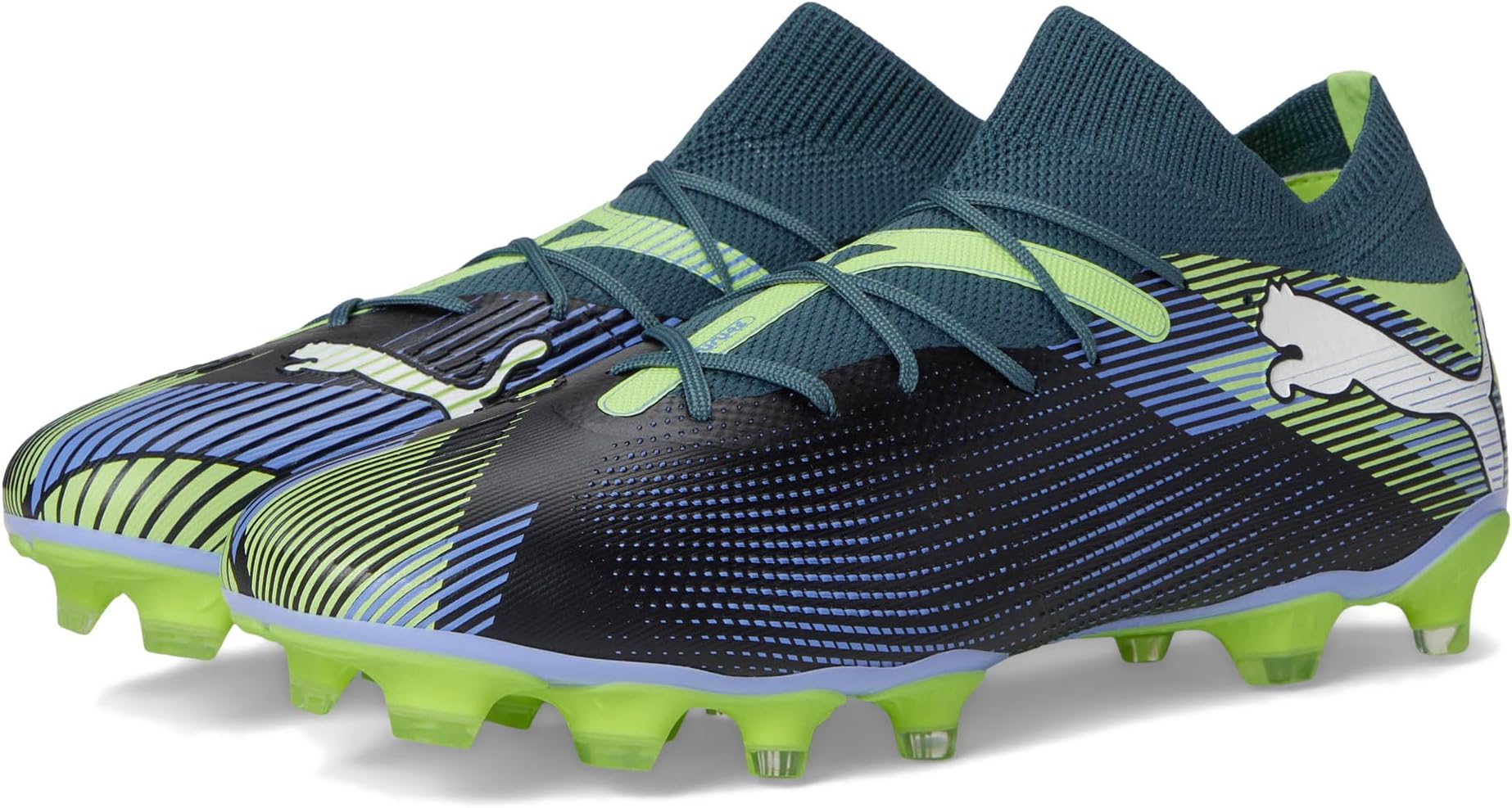 

Кроссовки PUMA Future 7 Match Firm Ground/Artificial Ground Soccer Cleats, цвет Gray Skies-Puma White-Fizzy Apple