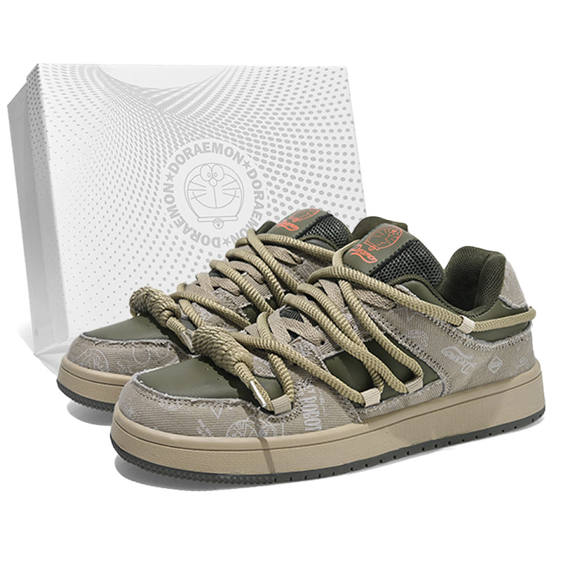 

Низкие скейтерские кроссовки унисекс Doraemon, Mocha (Breathable)