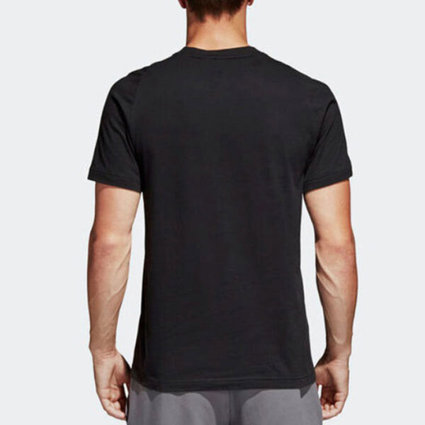 Футболка adidas Solid Color Logo Running Casual Short Sleeve Black, мультиколор — фото 4