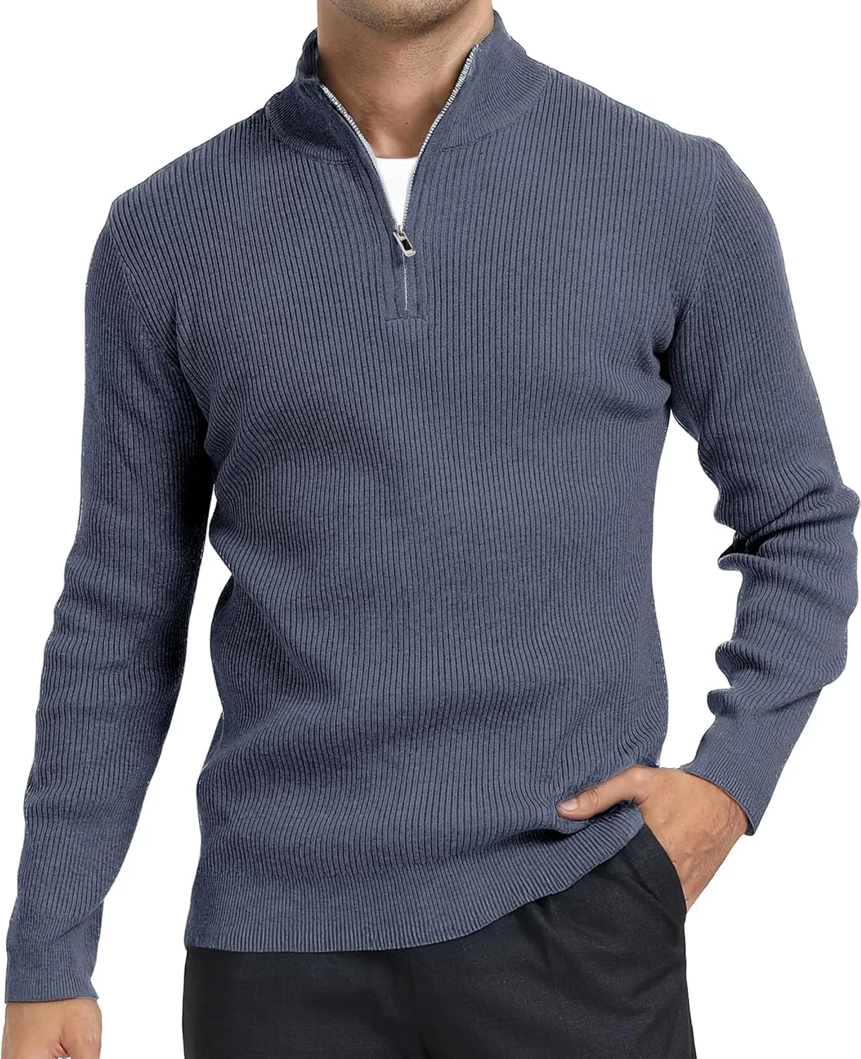 

BenBoy мужской поло-свитер с четвертью молнии и воротником стойкой, slim fit