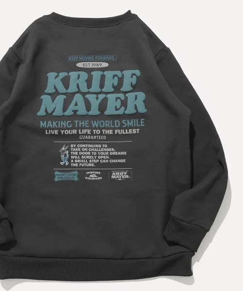 Свитшот детский с начесом KRIFF MAYER, длинный рукав, цвет угольный