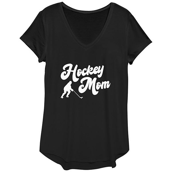 

Футболка с V-образным вырезом и принтом Women's hockey mom Unbranded