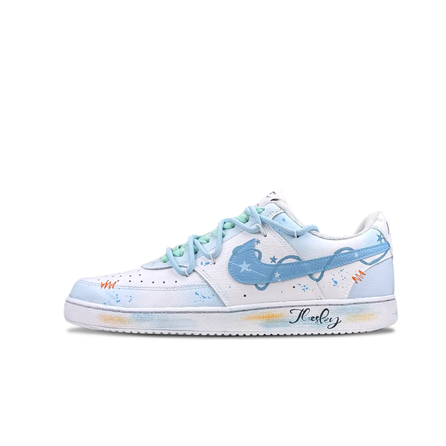 

Кроссовки Nike Court Vision 1 Skateboarding Shoes Unisex Low-top Starry Blue/White, голубой, Синий, Кроссовки Nike Court Vision 1 Skateboarding Shoes Unisex Low-top Starry Blue/White, голубой