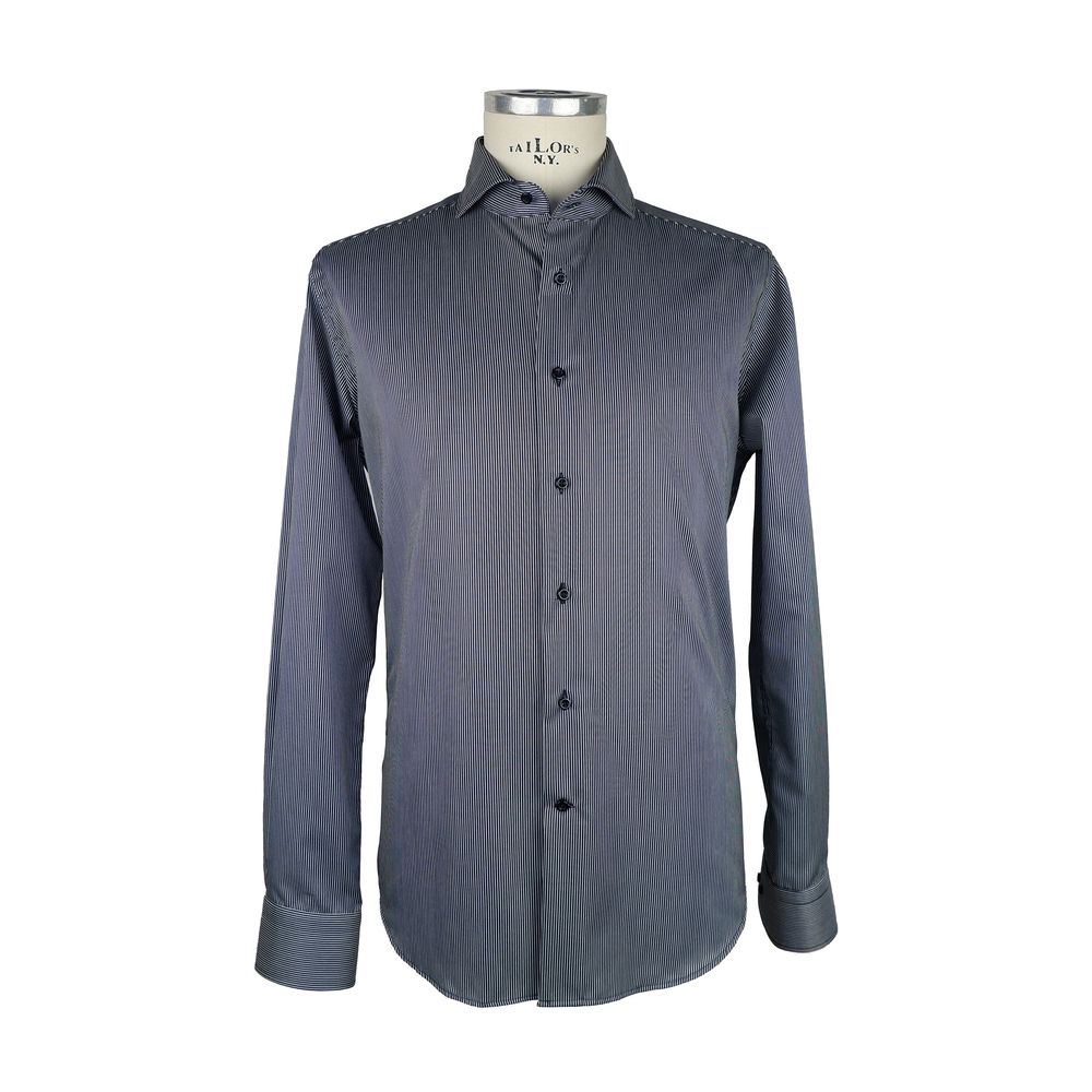

Элегантная мужская рубашка Milano Black Striped Made in Italy, черный