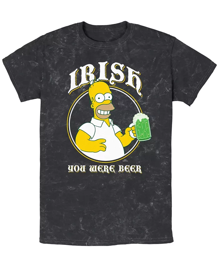 

Мужская футболка с коротким рукавом Irish You Were Beer The Simpsons, черный