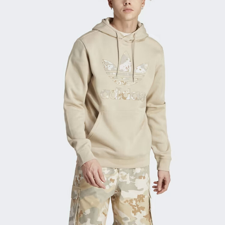 Графический камуфляжный наполнитель Erkek Толстовка мужская бежевая Adidas Originals, бежевый — фото 2