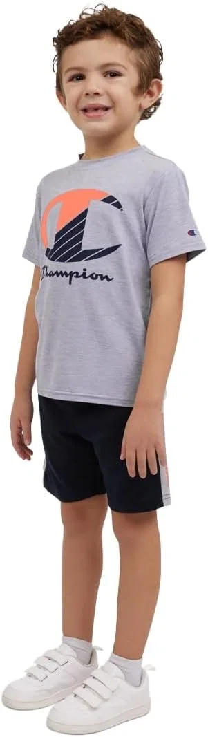 Детский спортивный комплект Champion футболка и шорты, New Navy — фото 3