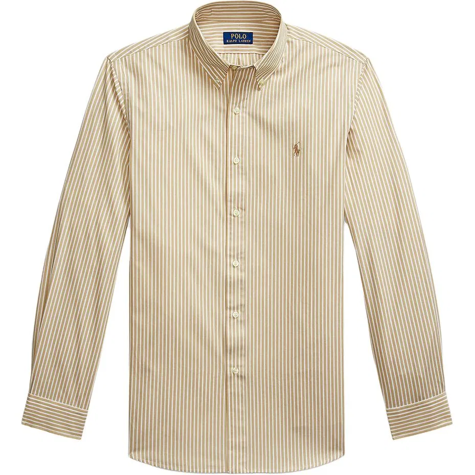 Рубашка с вышивкой в полоску Polo Ralph Lauren, Beige