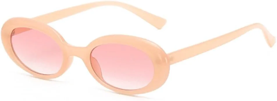 

Ретро овальные солнцезащитные очки в маленькой оправе для женщин и мужчин, готические очки с защитой от УФ-излучения UV400, модные овальные линзы MUTYNE, Jelly Pink