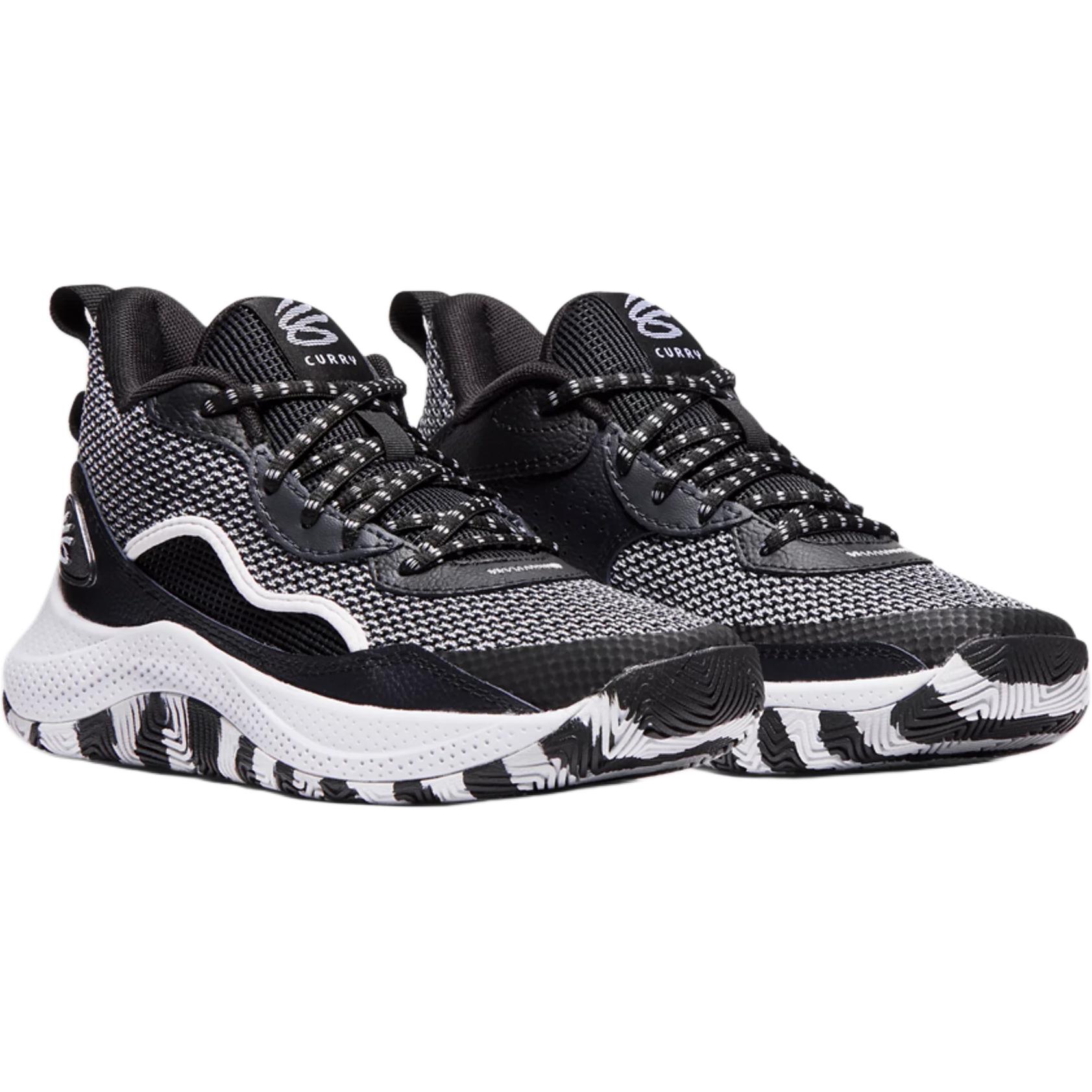 Under Armour Curry 3 Anti Slip Wear Resistant Mid Top детские баскетбольные кроссовки Black для подростков — фото 4