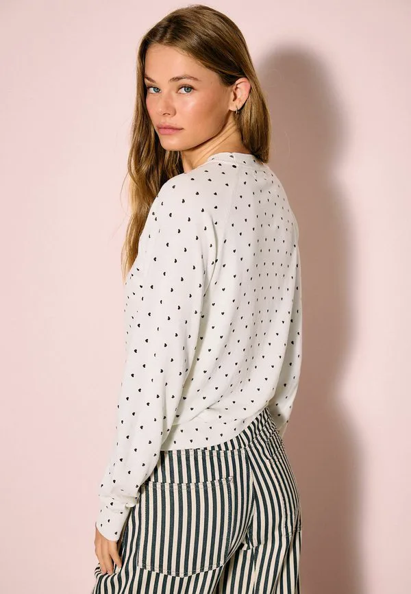 Свитер стандартного кроя с мягким круглым вырезом Next, Ecru Heart Polka Dots — фото 3