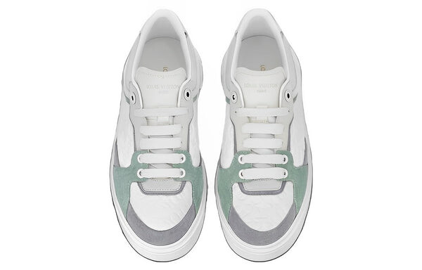 Кроссовки time out sneakers 'white mini monogram with green grey' Louis Vuitton, белый — фото 3