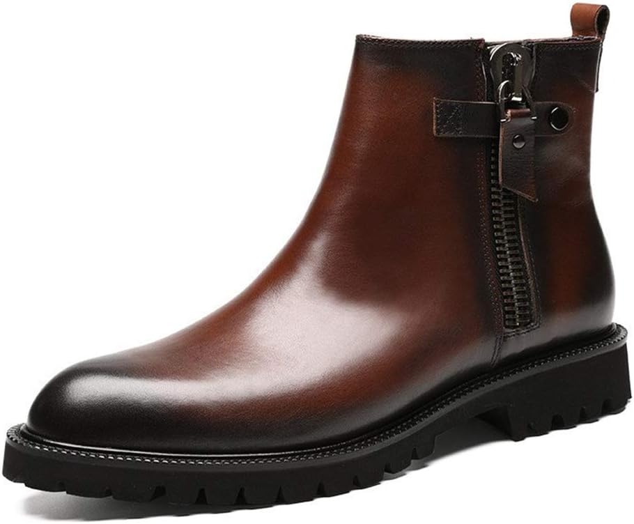 

Мужские ботинки Rui Landed с круглым носком, на молнии с двух сторон, из премиальной натуральной кожи, с устойчивым каблуком, вытертые оттенки, легкий уход (Цвет: коричневый, Размер: 10 M US)