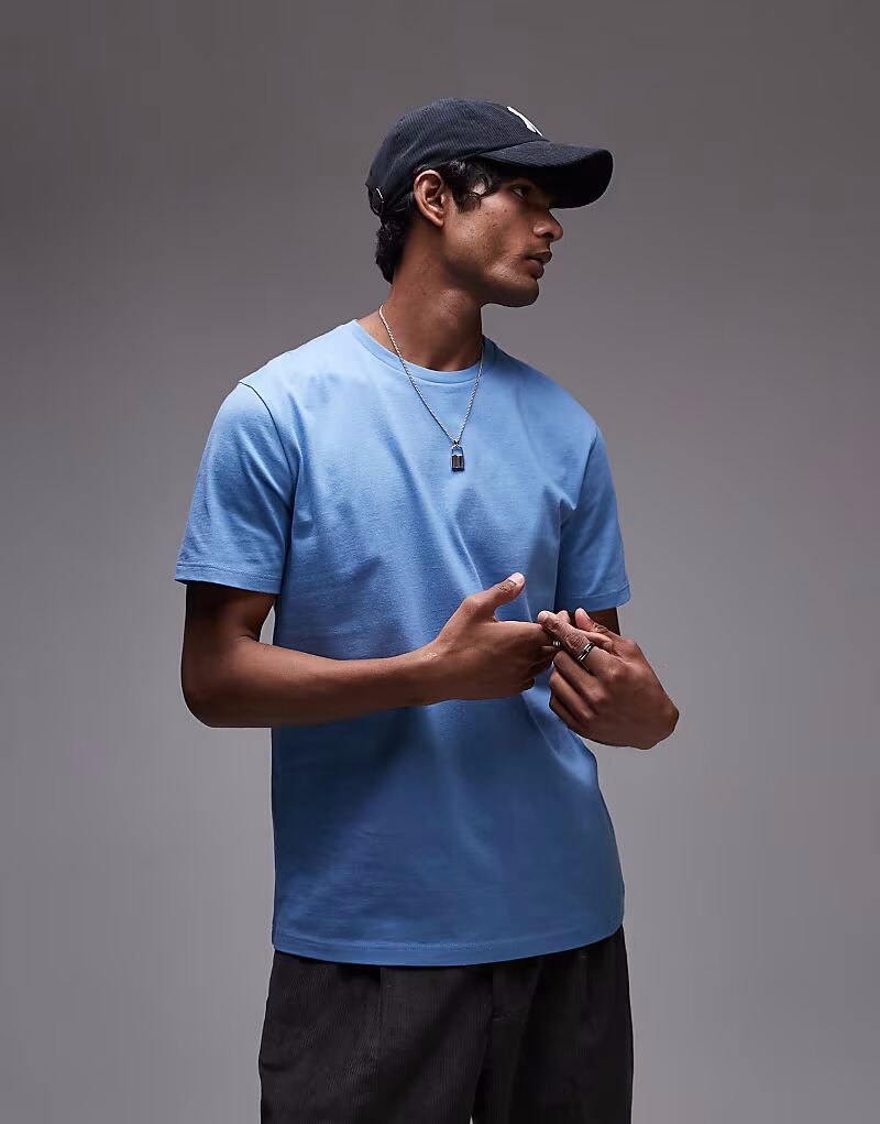 

Topman - Синяя футболка прямого кроя