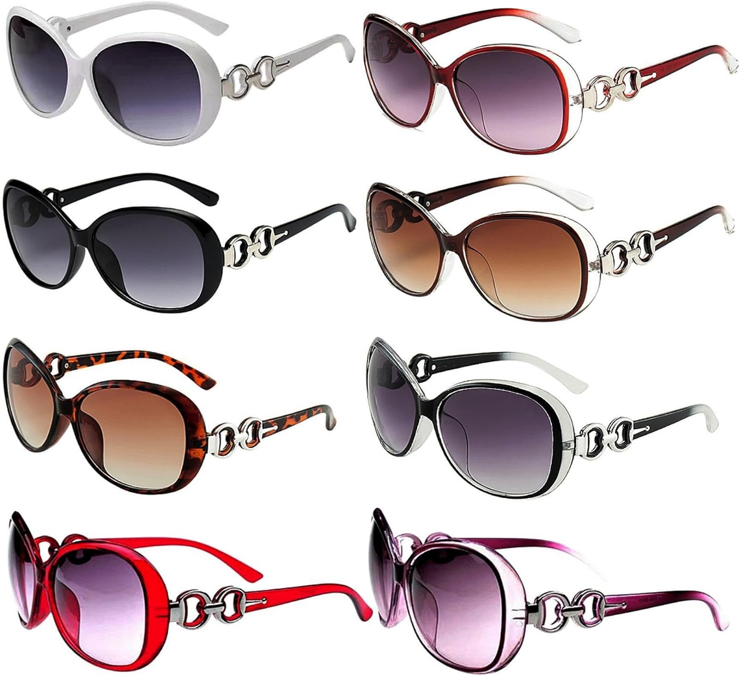 

Набор из 8 ретро-солнцезащитных очков «кошачий глаз» в стиле «лиса» для женщин и мужчин, большие очки с защитой от УФ-излучения UV400, унисекс — классический аксессуар для вечеринки или пляжа NLEYANB, Multicolor