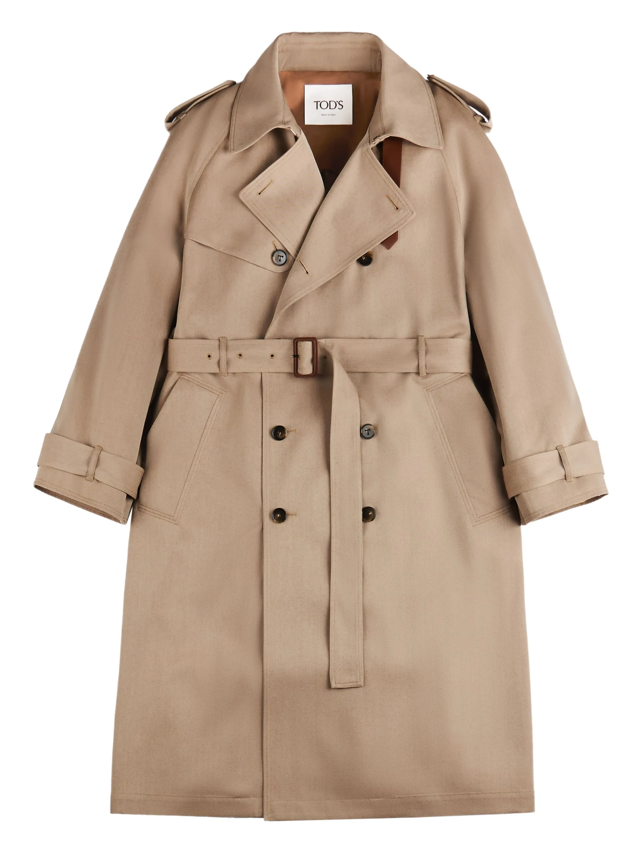 

Двубортный тренч Tod'S, бежевый