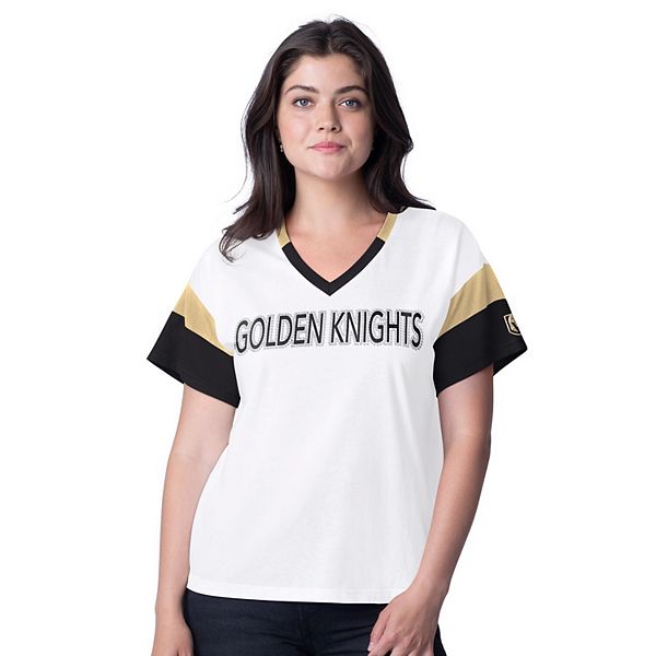 

Женская белая футболка Vegas Golden Knights Rink с V-вырезом и стразами G-Iii 4Her By Carl Banks, Белый, Женская белая футболка Vegas Golden Knights Rink с V-вырезом и стразами G-Iii 4Her By Carl Banks