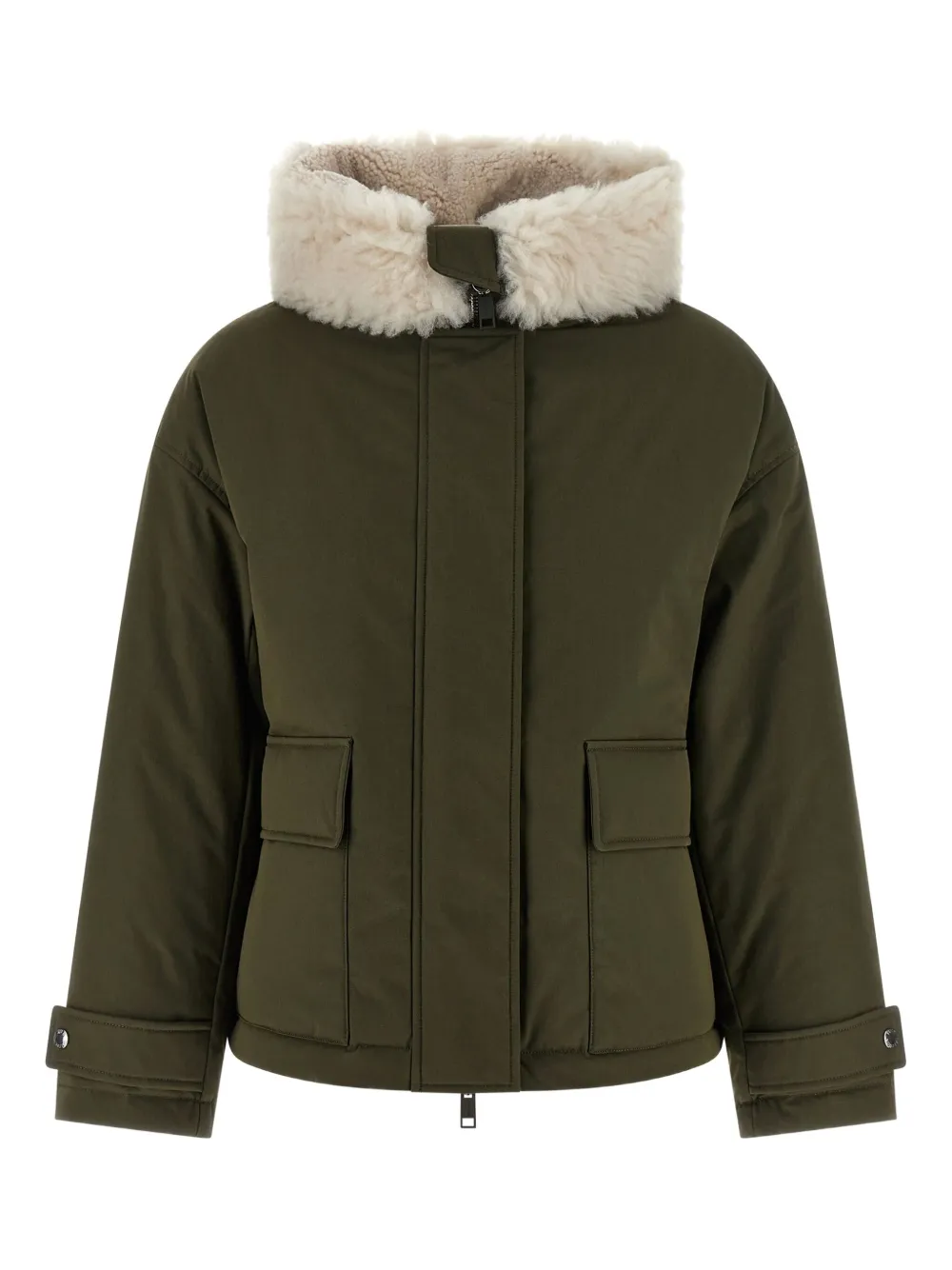 

Куртка с капюшоном, отделанная овчиной Army By Yves Salomon, зеленый