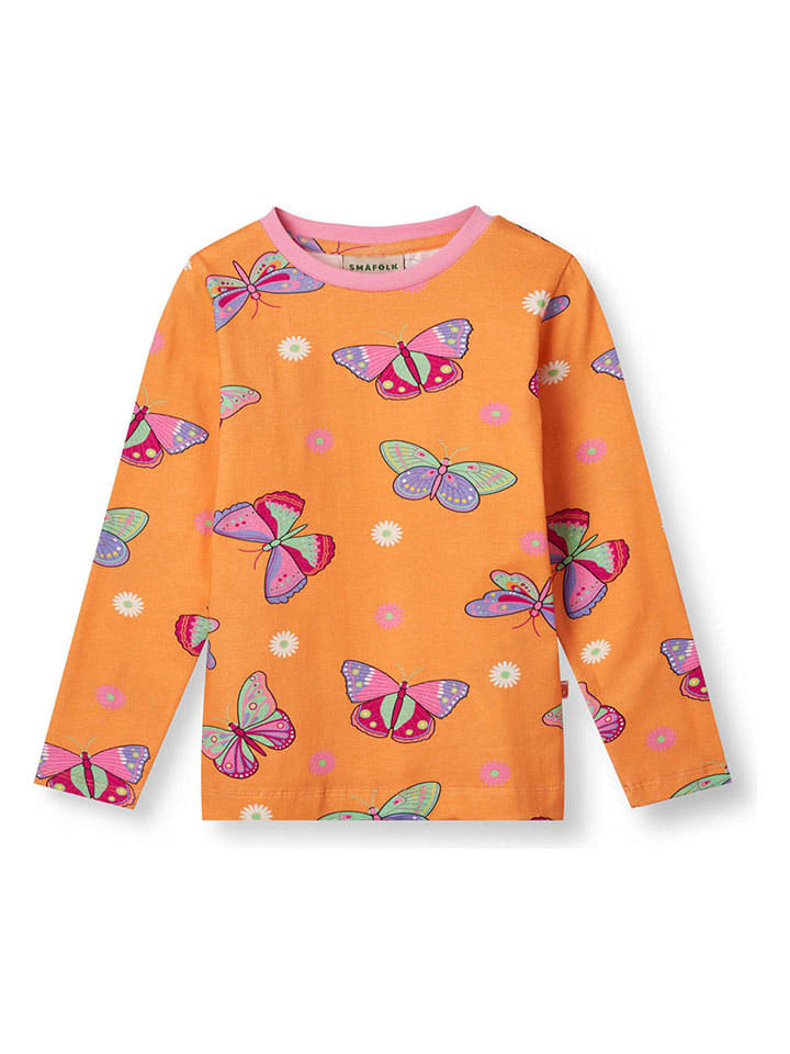 

Лонгслив Schmetterling Småfolk, цвет orange/pink
