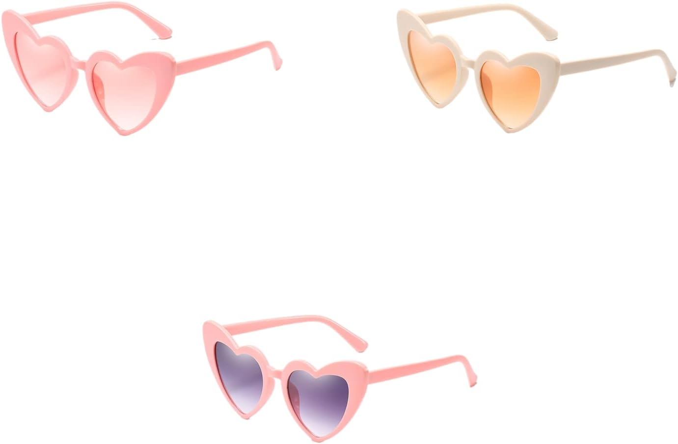 

Солнцезащитные очки в форме сердца для женщин, разноцветные очки в форме сердца для детей/девочек/подростков/вечеринок/хип-хопа ooibnn, Pink Set-3pairs (Expensive in Shipping)