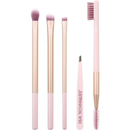 

Набор кистей для макияжа глаз Naturally Beautiful, набор из 5 предметов, розовый, Real Techniques