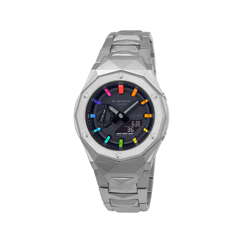 

CASIO Retrofit Series электронный механизм часы на стальном браслете унисекс черный циферблат