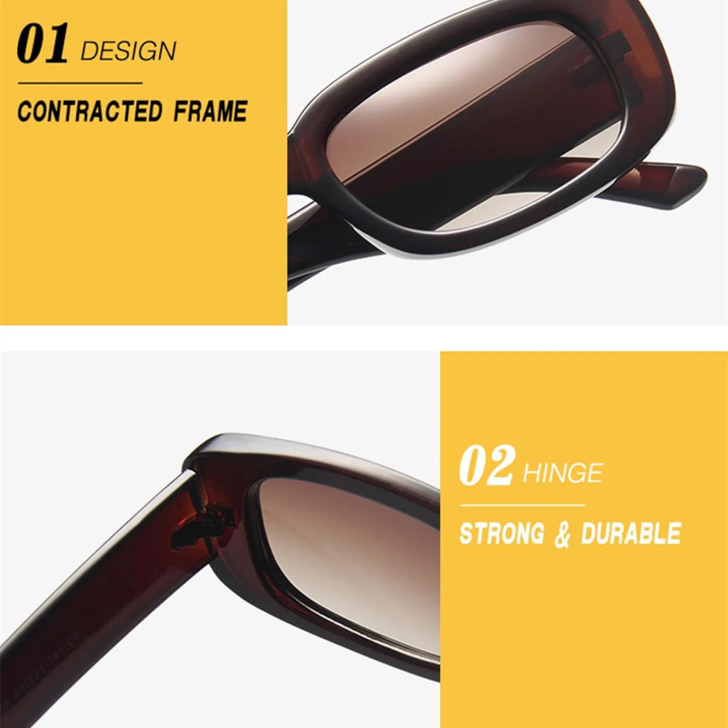 

Винтажные прямоугольные солнцезащитные очки для женщин, модные очки с эффектом океанической пленки, мужские очки с защитой от УФ-излучения UV400 TVTBBVV, Black Grey