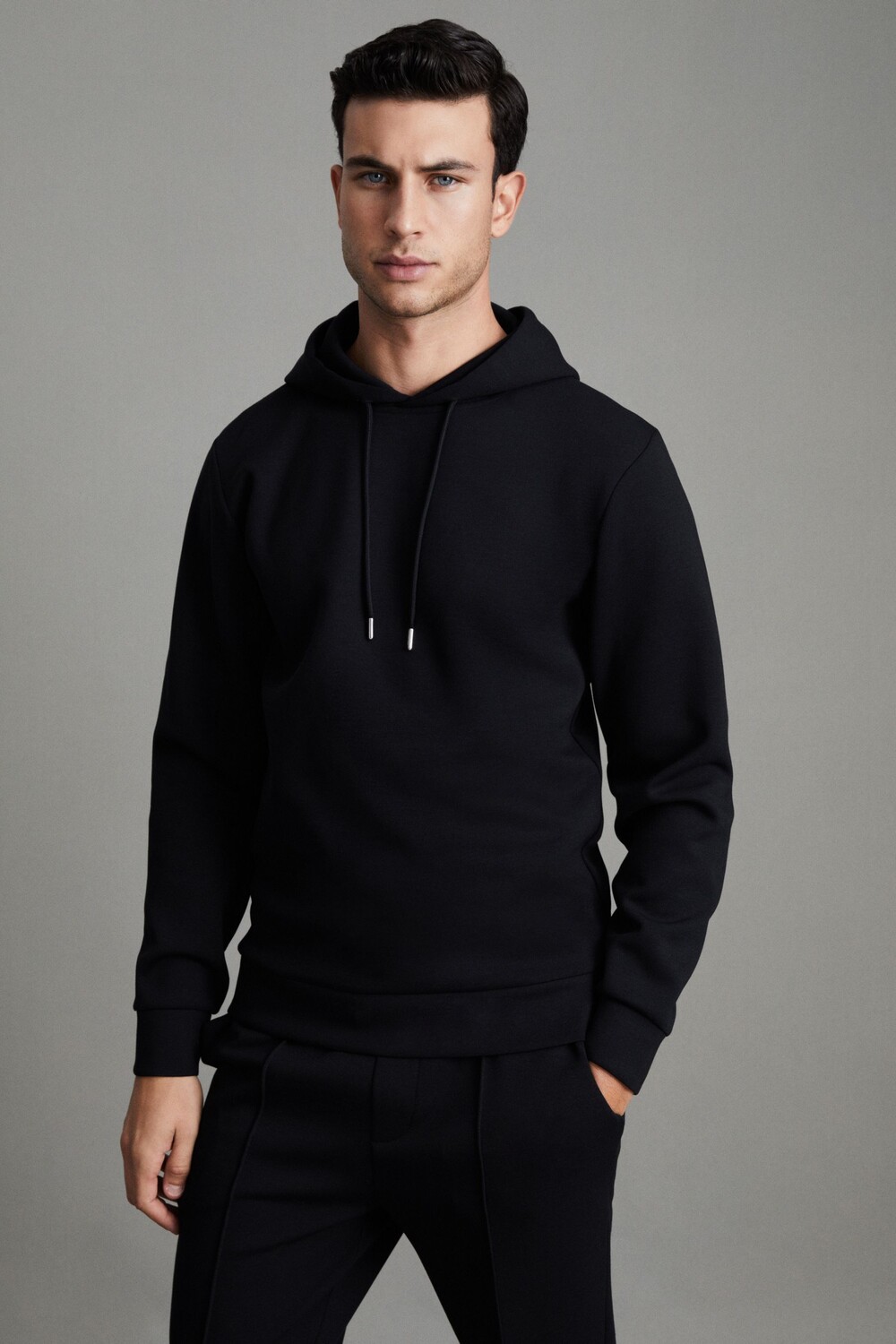

Худи Fabien интерлок с длинными рукавами Reiss, синий