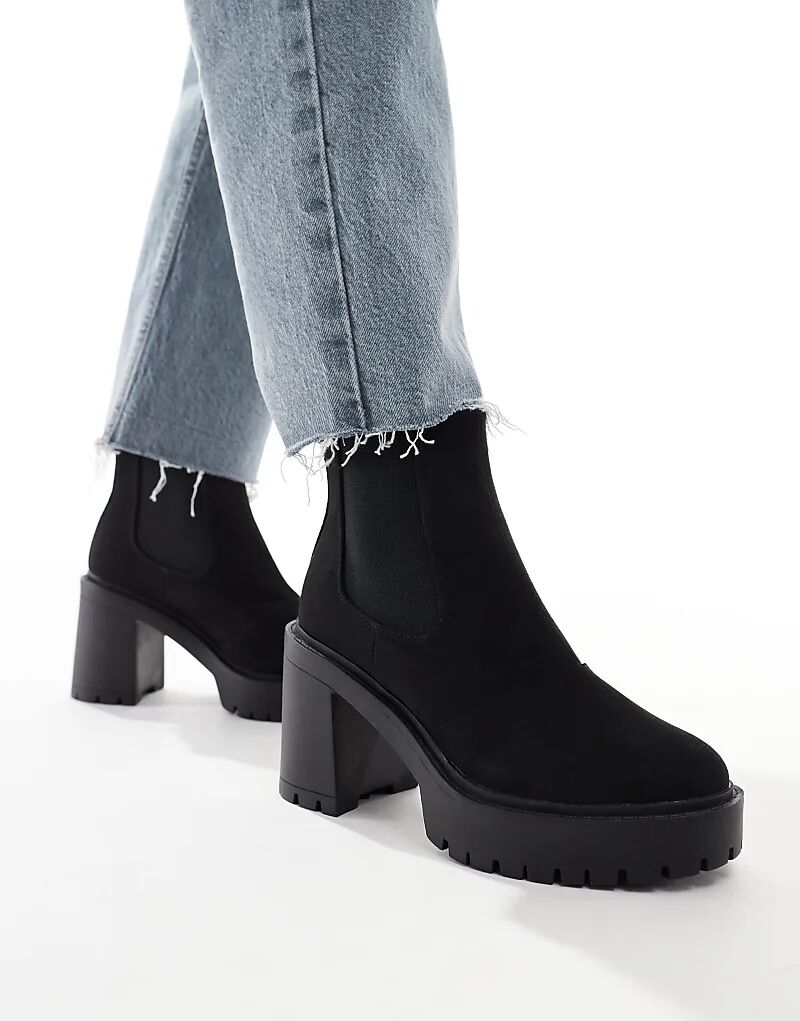 Женские ботинки челси ASOS DESIGN Elma на каблуке, черный