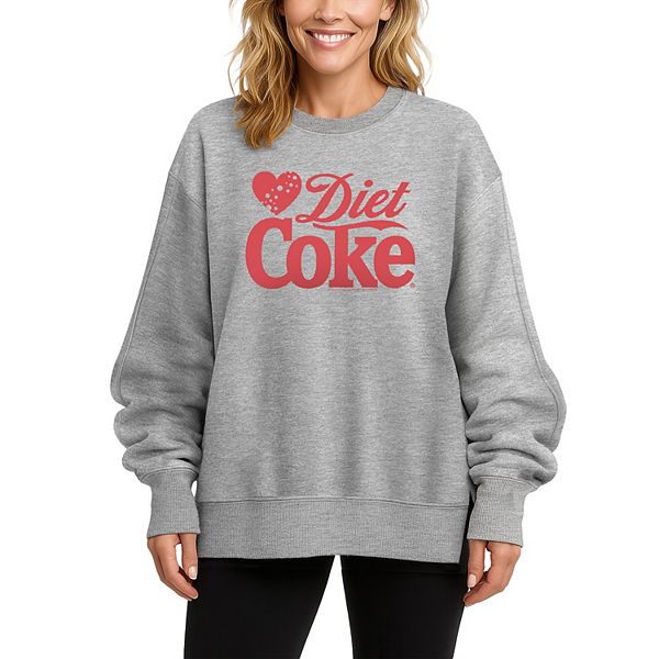 

Женский оверсайз флисовый свитшот с принтом в виде сердца diet coke Licensed Character, Athletic Heather