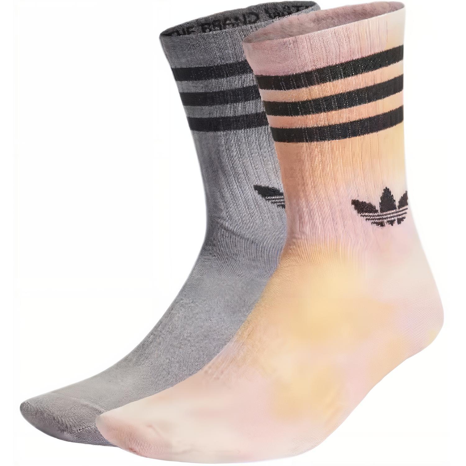 Носки до середины икры Унисекс 2 пары Adidas Originals (Чистый Качественный Серый/Черный) — фото 2
