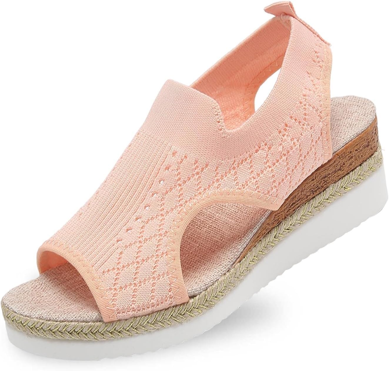 

Женские ортопедические сандалии для ходьбы с удобной поддержкой свода стопы, эспадрильи на танкетке, с открытым носком, летние сандалии на платформе, легко надеваются, для подошвенного фасциита, дышащие сетчатые туфли Toumov, розовый