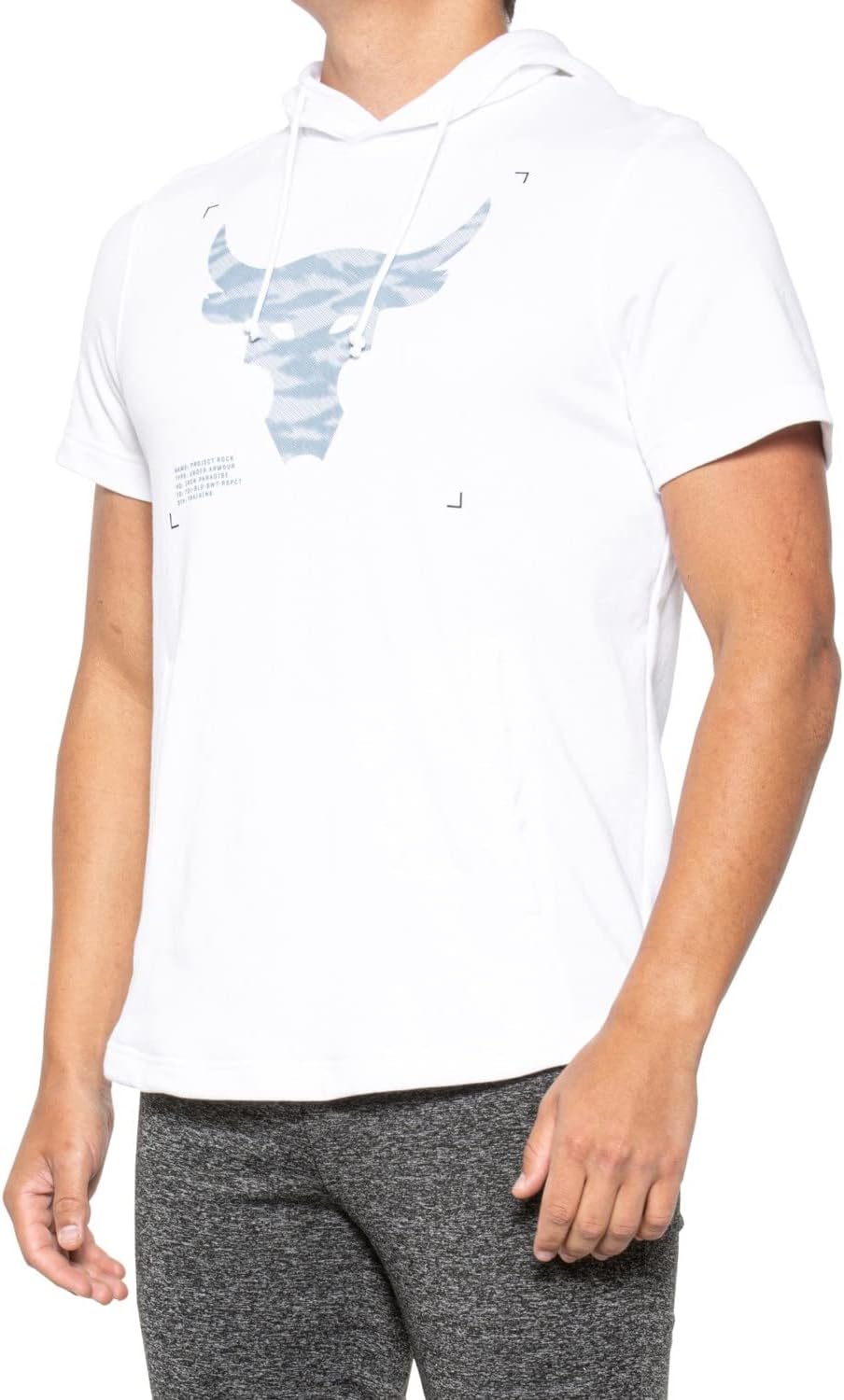 

Under Armour мужская толстовка с коротким рукавом Project Rock Charged Cotton, White