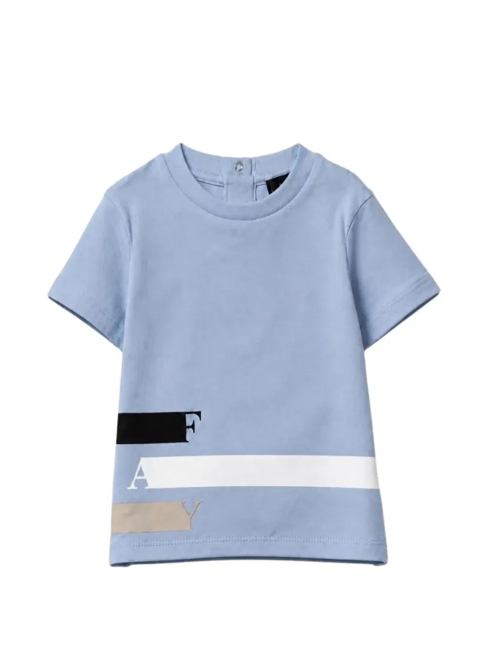 Футболка с логотипом на кнопках Fay Kids, синий