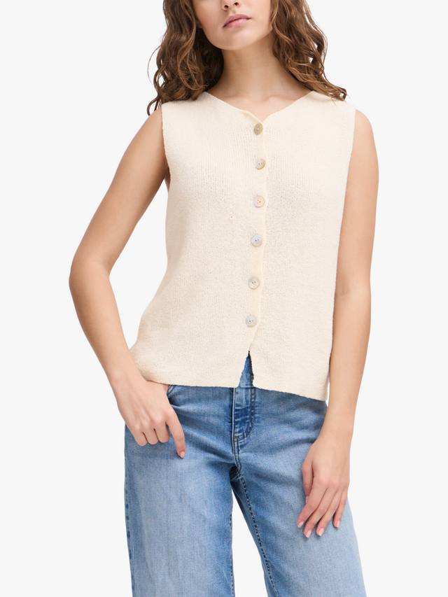 

Блузка без рукавов с круглым вырезом Blonds ICHI, Almond Milk