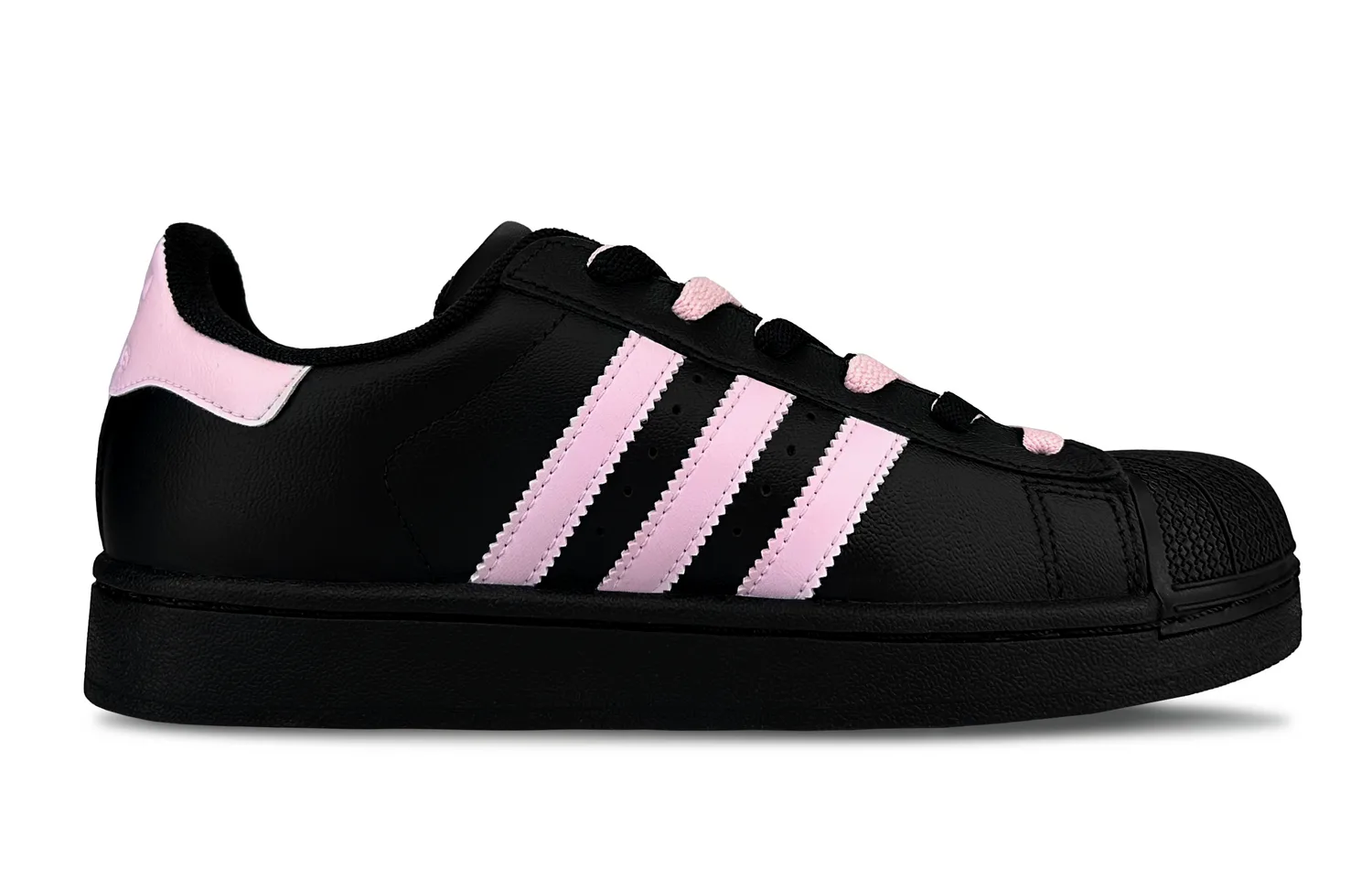 Adidas Originals Кроссовки для скейтбординга Superstar 2 Heartbeat Poem Abrasion Resistant низкие черно-розовые для подростков — фото 4