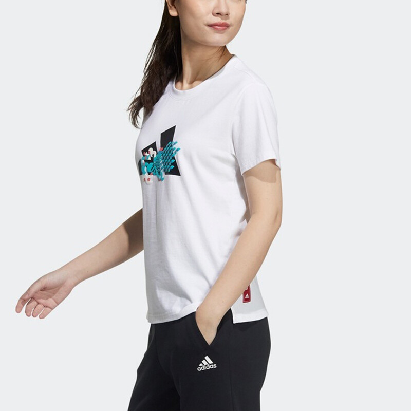 Футболка женская из коллекции CNY, белая Adidas — фото 4