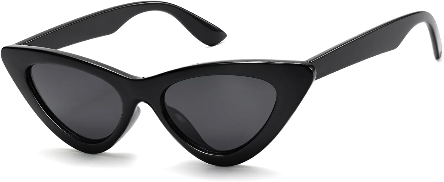 

Солнцезащитные очки IOHLNG в стиле ретро-винтаж «кошачий глаз» для женщин и мужчин, узкие солнцезащитные очки «кошачий глаз», модные солнцезащитные очки, Black Frames + Grey Lens