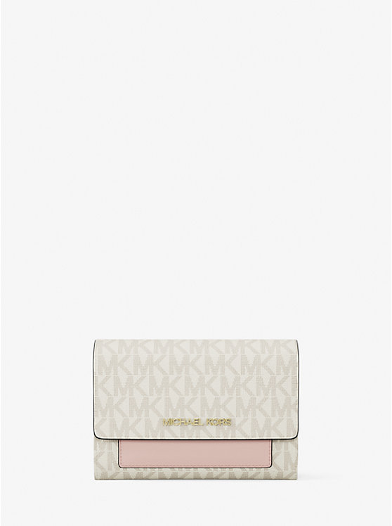 

Кошелек 2-в-1 Jet Set среднего размера с фирменным логотипом Michael Kors, розовый