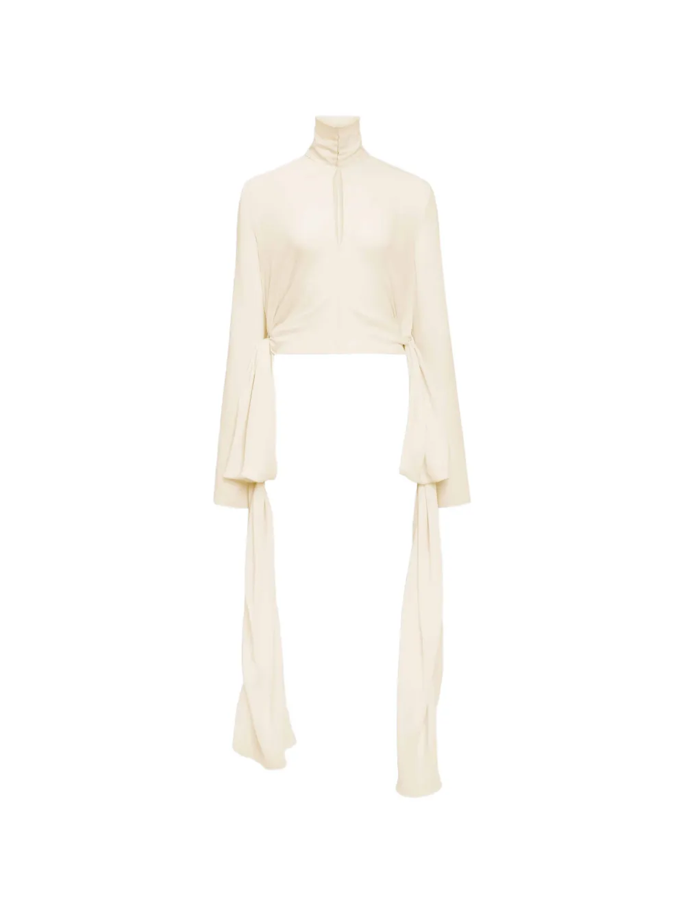 

Топ с длинными рукавами и завязками Alaia, бежевый