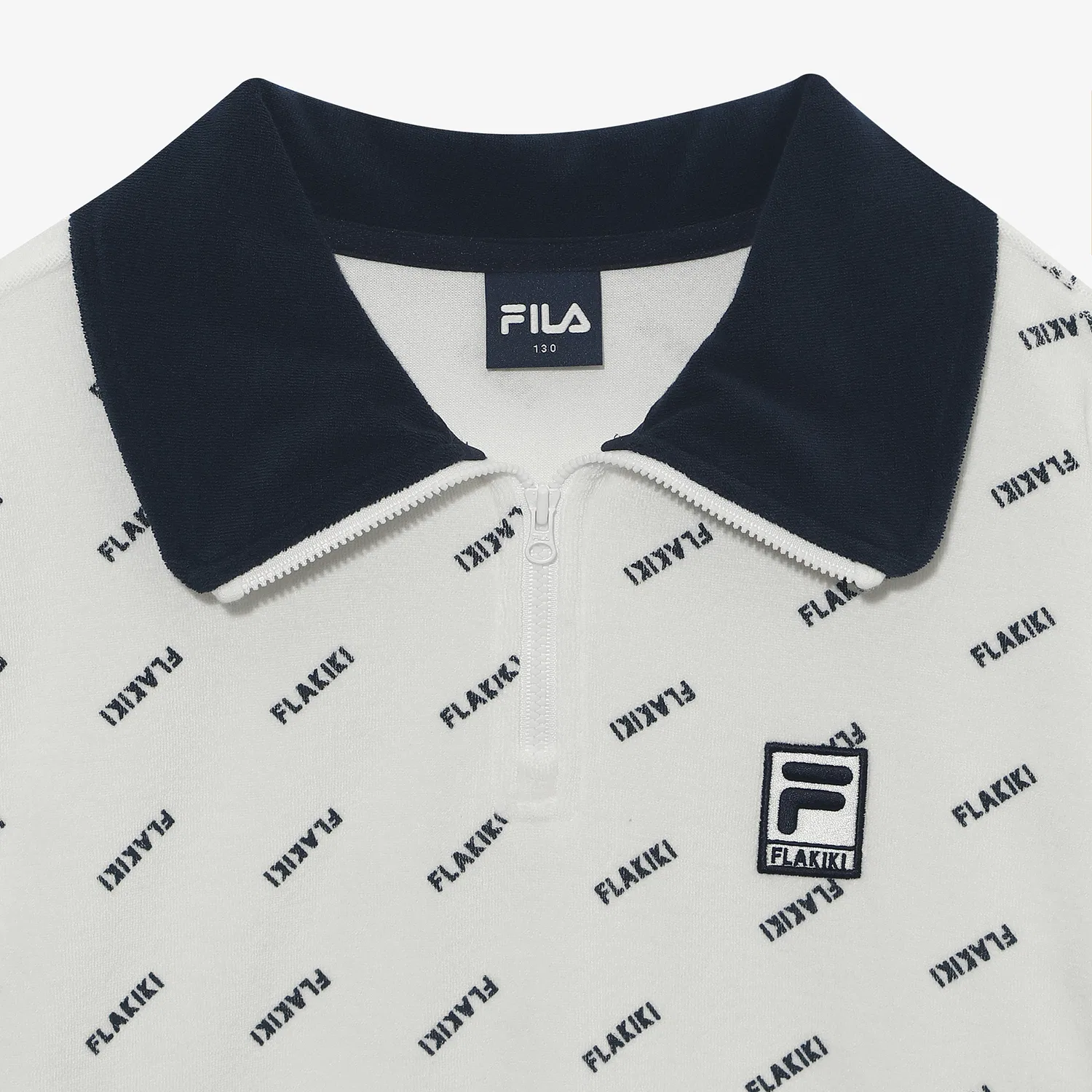 Детский махровый свитшот с воротником белый от Fila Kids — фото 3