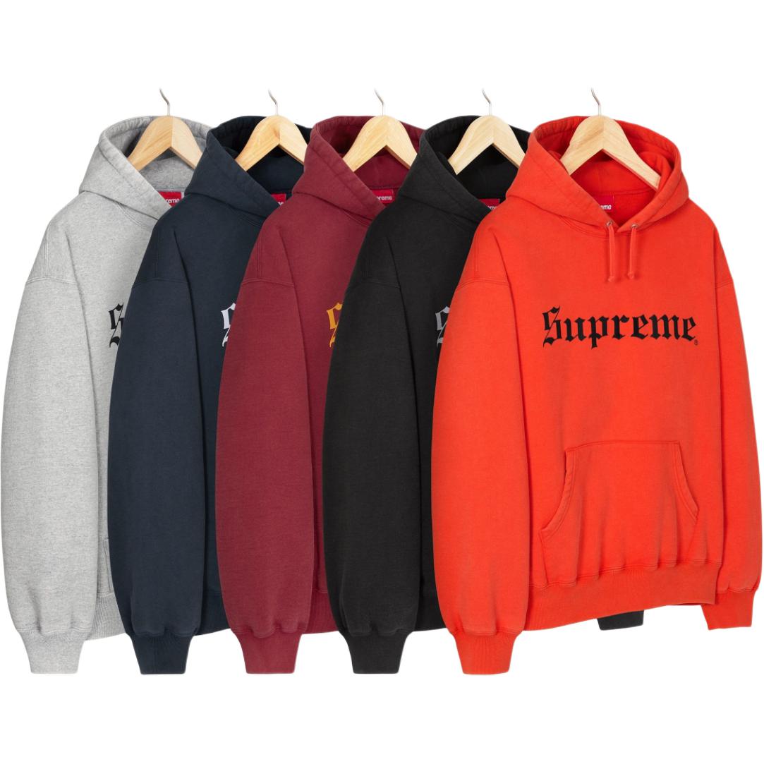 Неделя 14 Толстовка с капюшоном в староанглийском стиле, унисекс Supreme, красный/cardinal — фото 4