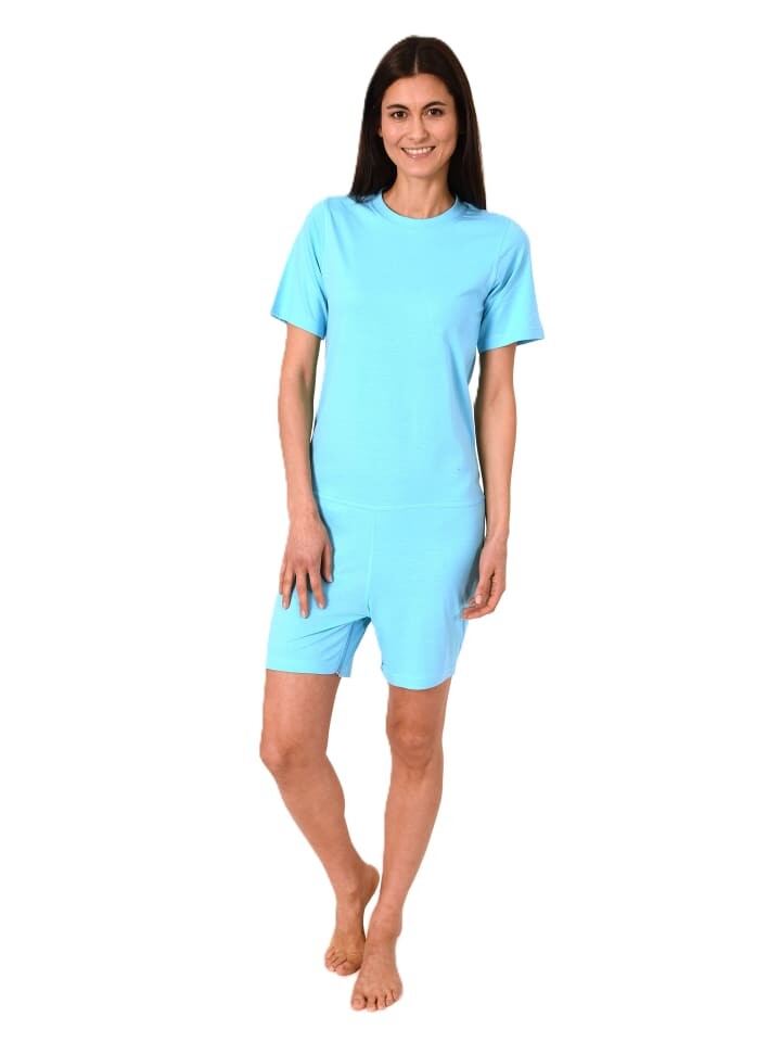 

Трусы NORMANN Pflegeoverall kurzarm Reißverschluss Rücken und Bein, бирюзовый