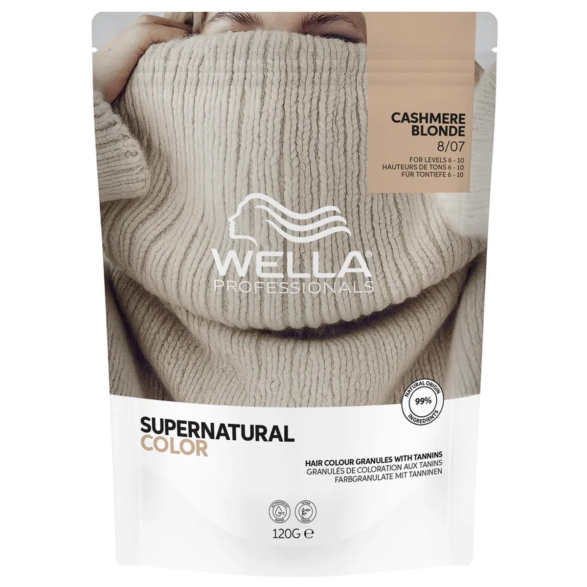 Профессиональная краска для волос «Supernatural Color 8/07 Cashmere Blonde» от Wella Wella