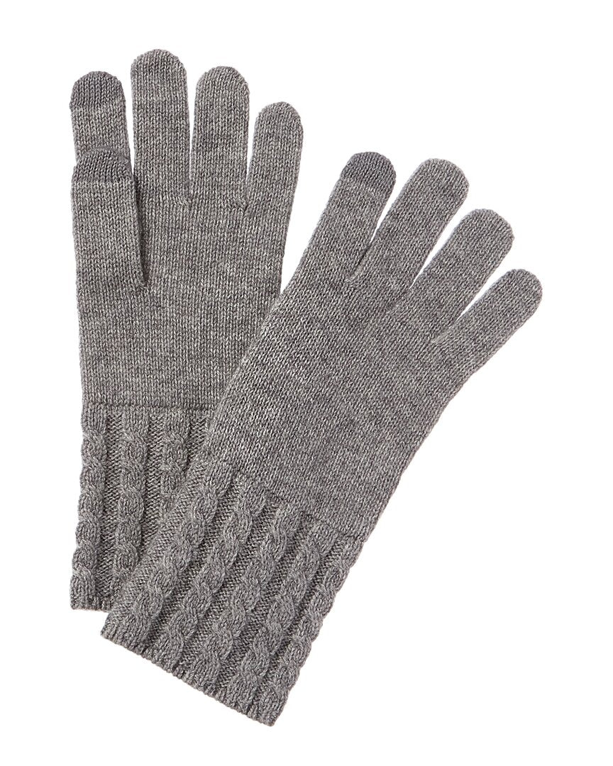 

Amicale Cashmere Cable Knit Cashmere Tech Перчатки, серый