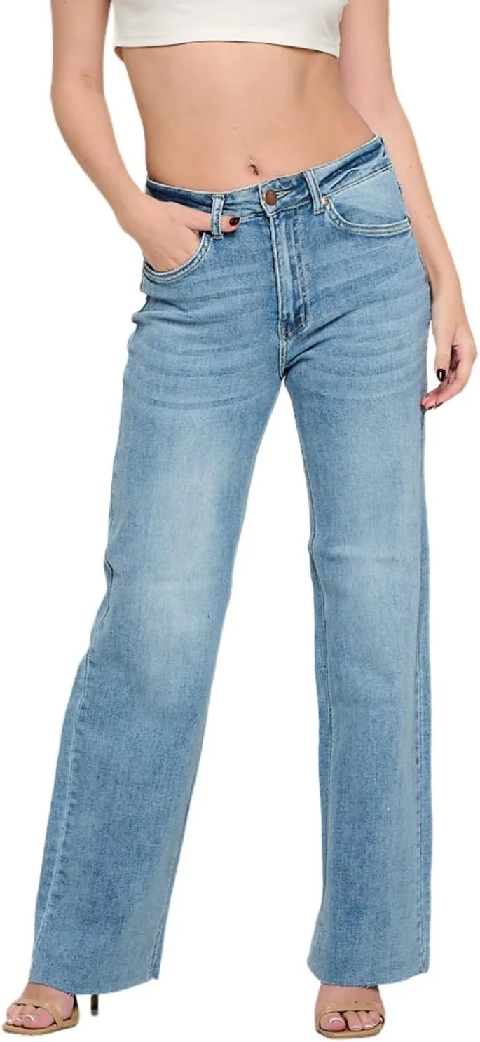 

LOVER BRAND FASHION женские брюки с высокой посадкой и расклешенными штанинами - Curvy Stretchy Feather & Denim