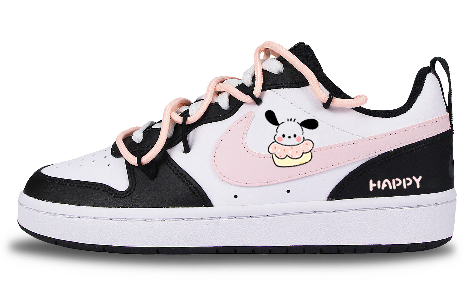 

Кроссовки Nike Court Borough Skateboarding Shoes Women's Low-top Pink/Black/White, черный